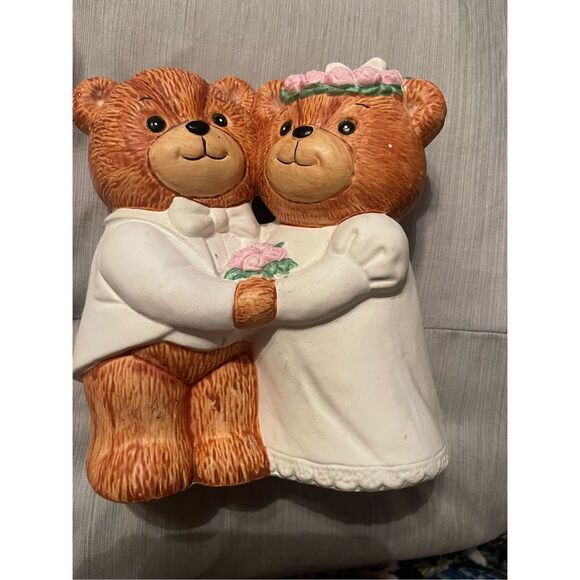Enesco Bride & Groom Bear Cake Topper Wedding Couple Figurine Size 6" bank - Picture 10 of 10